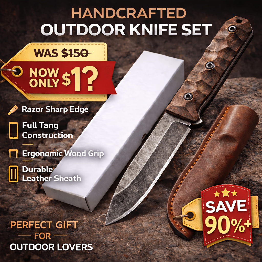 Woodworking Gifts For Men - Precision-ground Outdoor Utility Knife Stainless Steel