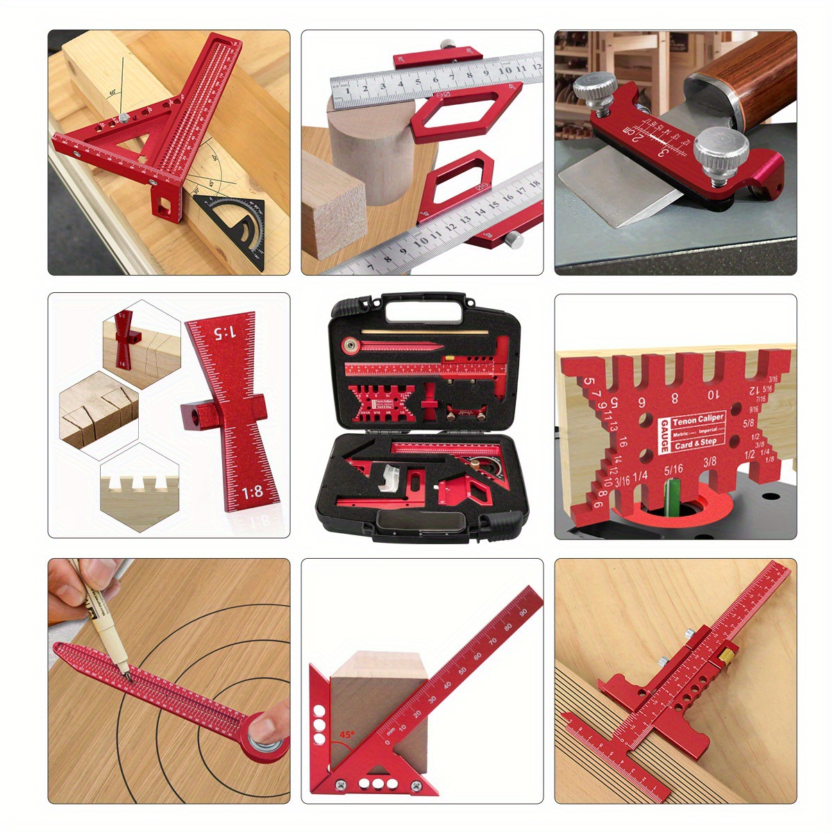 Woodworking Free Plans - 10-Piece Carpentry Measuring Tool Kit with