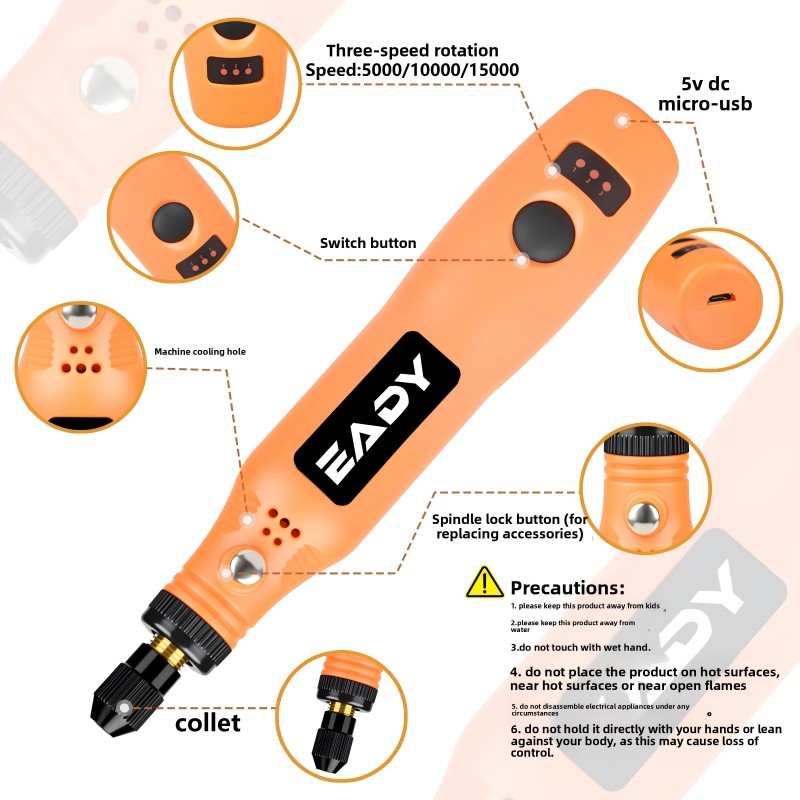 USB Cordless Rotary Tool Kit – - огляд і ціна Woodworking Power Tools