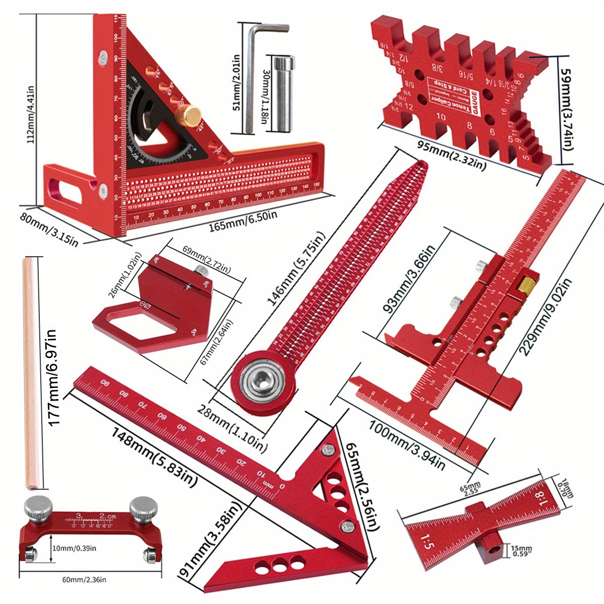 10-Piece Carpentry Measuring T - огляд і ціна Woodworking Free Plans